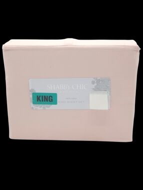 Shabby Chic 100% Cotton King Sheet Set Pink